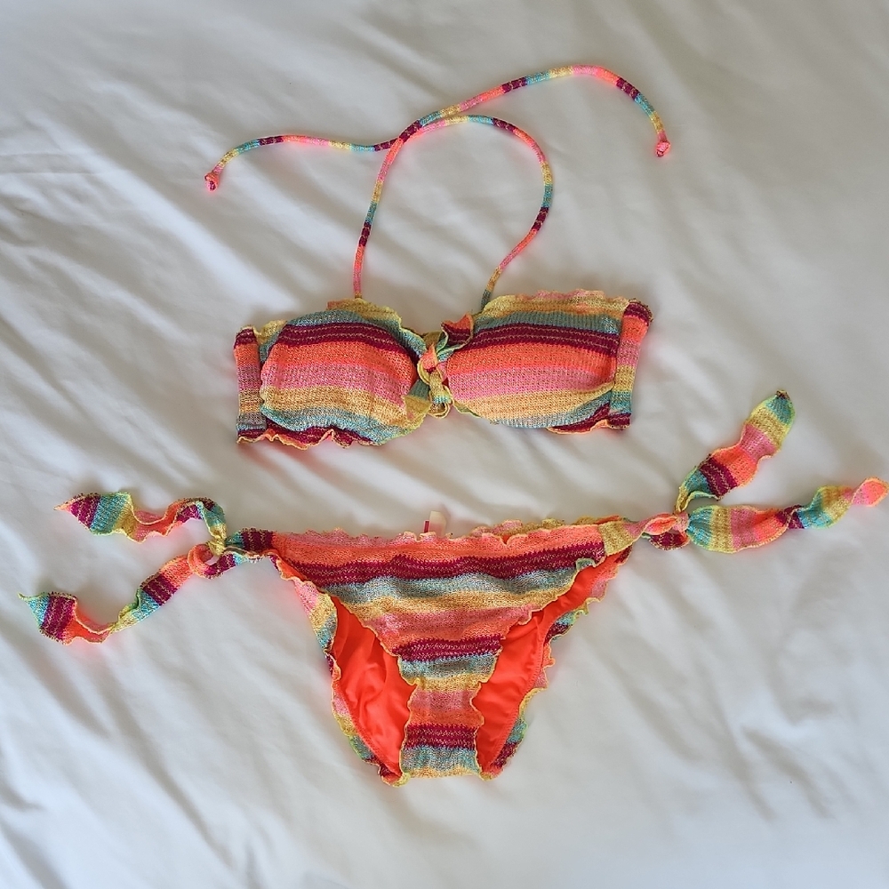 Victoria's Secret Colorful Striped Bikini